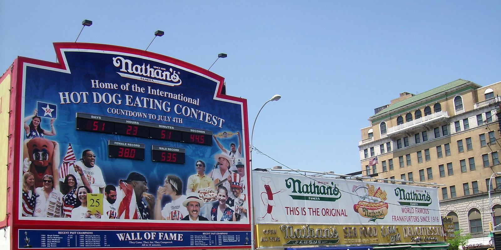 Nathan's Famous hot dog stand at Coney Island, New York