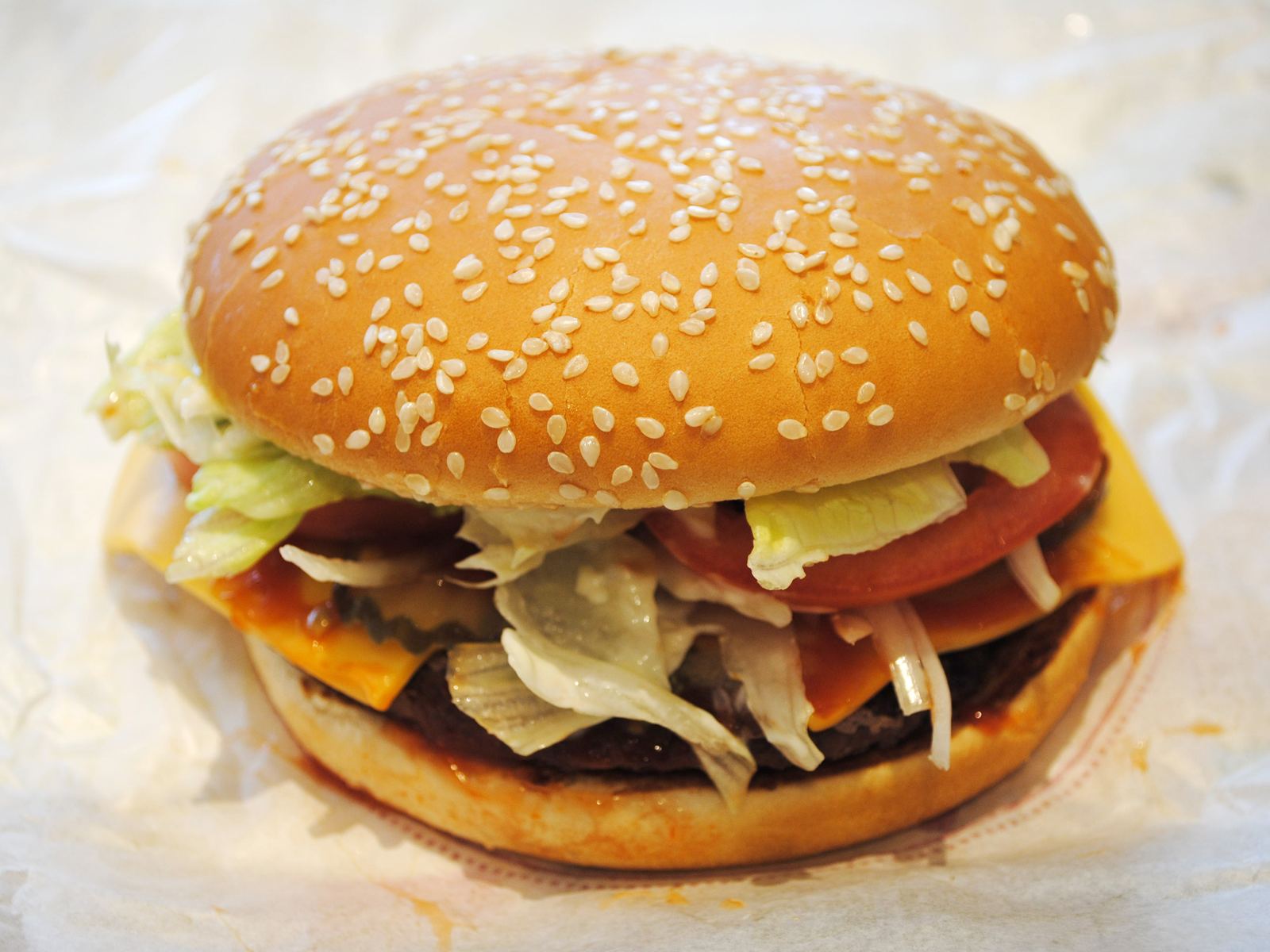 A Whopper with cheese burger